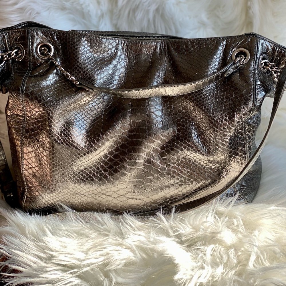 Michael Kors Silver Snake Skin Bag